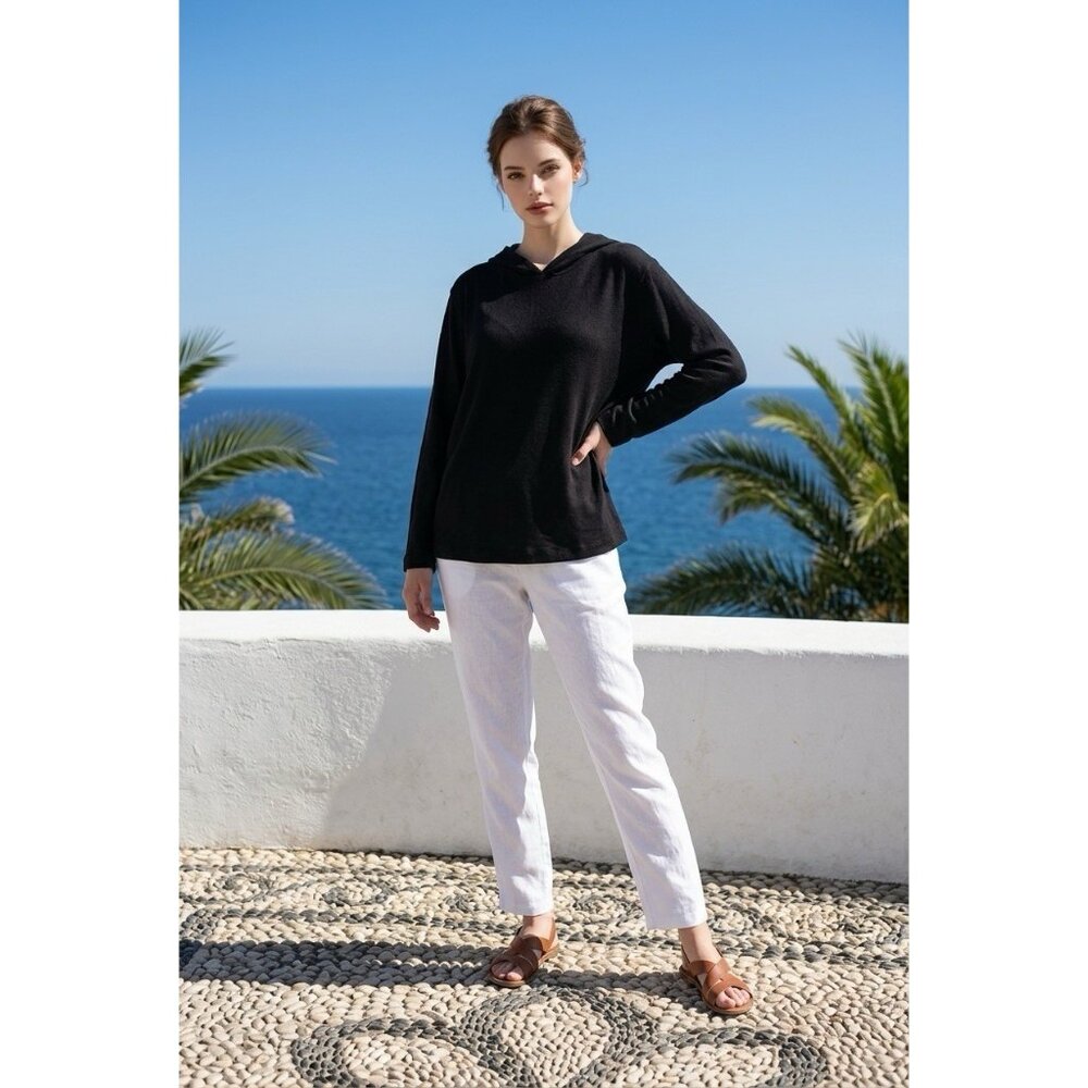 Mono B  Lightweight Pullover Hoodie Black Plus Size‎